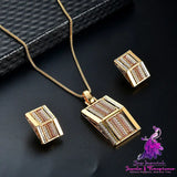 Exaggerated Square Two-piece Jewelry