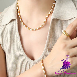 Geometry Freshwater Pearl Necklace Bracelet