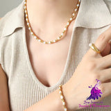 Geometry Freshwater Pearl Necklace Bracelet