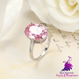 Pink Wedding Dress Accessories Exaggerated Large Zircon Ring