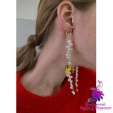 Long Natural Pearl Earrings