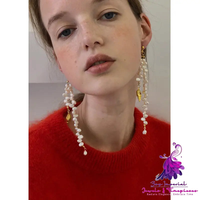 Long Natural Pearl Earrings