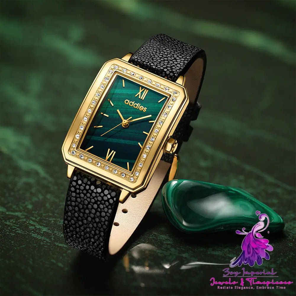 Small Green Exquisite Women’s Watch Set with Gift Box