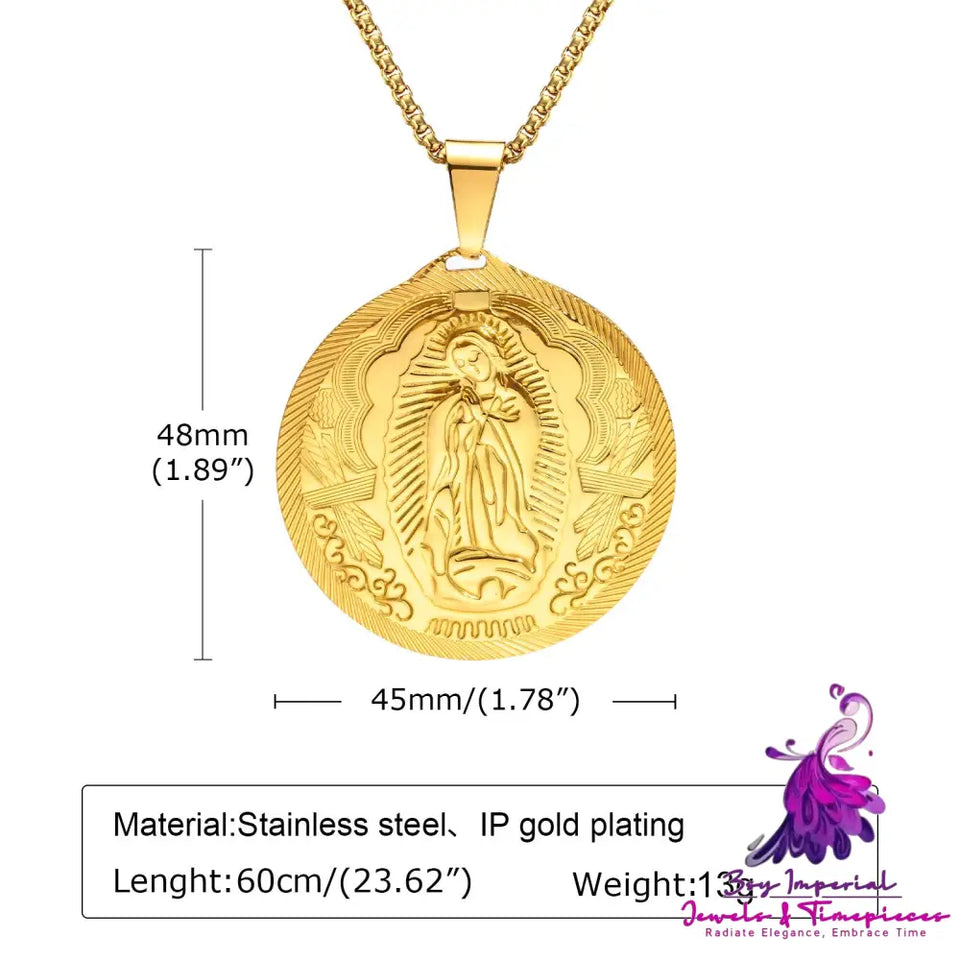 Gold Virgin Mary Necklace