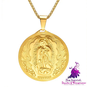 Gold Virgin Mary Necklace