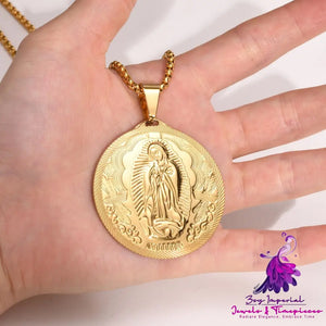 Gold Virgin Mary Necklace