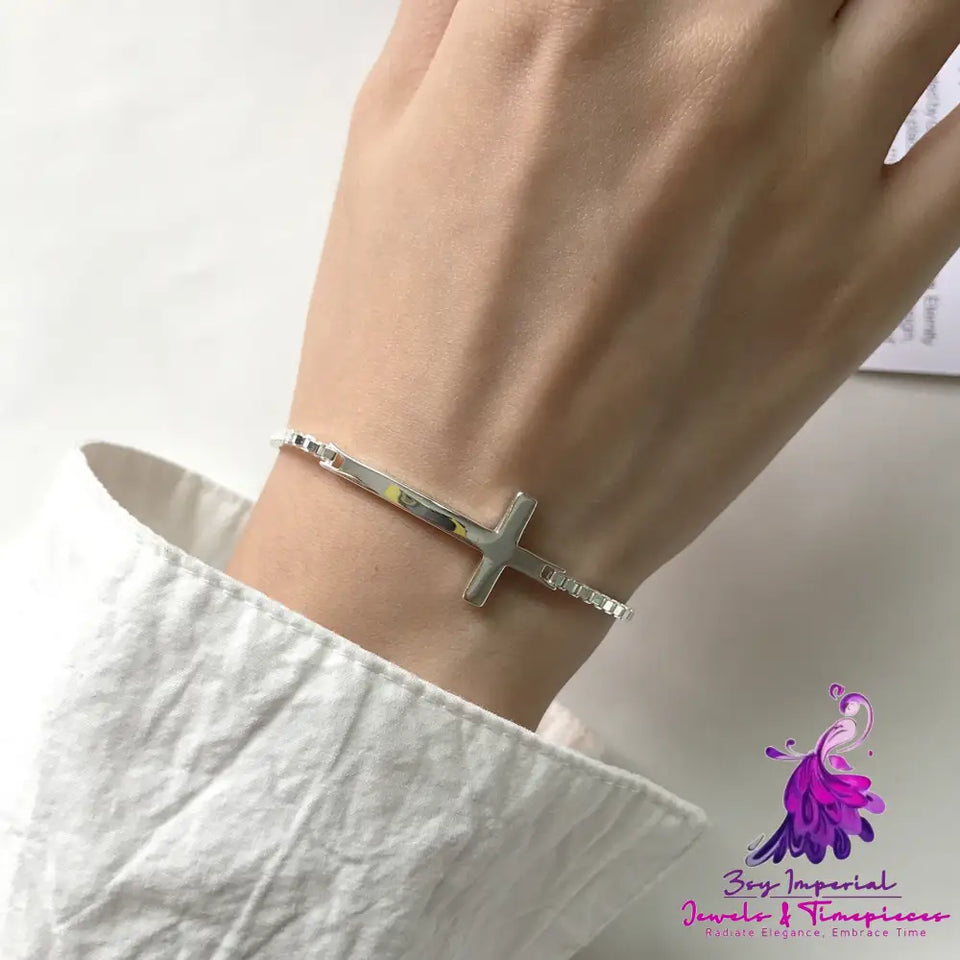 Sterling Silver Cross Bracelet