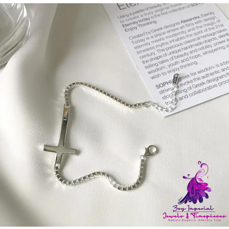 Sterling Silver Cross Bracelet