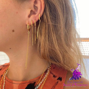 Fashion Box Chain Tassel Earrings