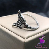 Retro Thai Silver Fishtail Ring For Female Niche Design