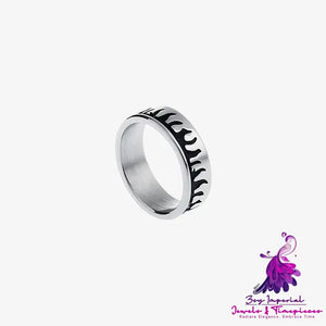 Dark Wind Titanium Steel Flame Ring