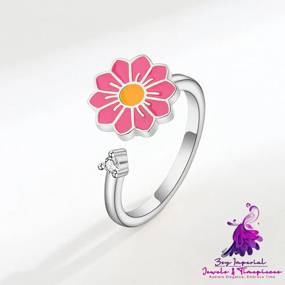 Personality Rotatable Flower Ring for Women