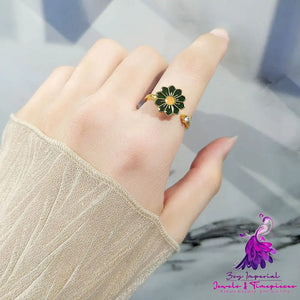 Personality Rotatable Flower Ring for Women