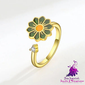 Personality Rotatable Flower Ring for Women