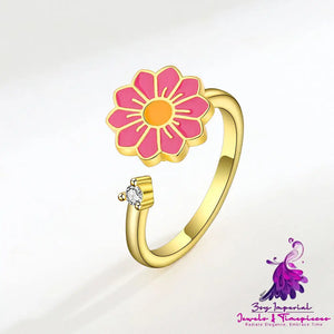 Personality Rotatable Flower Ring for Women