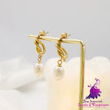 Women’s Fashion French Vintage Knotted Pearl Earrings