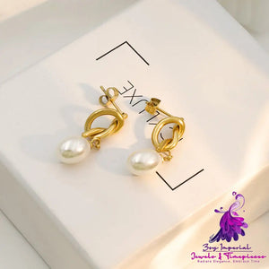 Women’s Fashion French Vintage Knotted Pearl Earrings