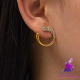 Women’s Fashion Simple Gold-plated White Diamond Pearl Stud