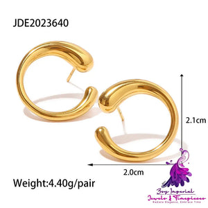 Women’s Fashion Simple Gold-plated White Diamond Pearl Stud