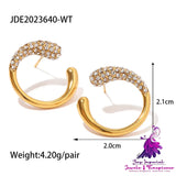 Women’s Fashion Simple Gold-plated White Diamond Pearl Stud