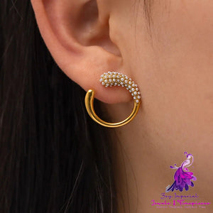 Women’s Fashion Simple Gold-plated White Diamond Pearl Stud