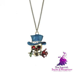 Retro Skull Charm Fashion Necklace