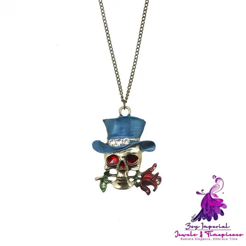 Retro Skull Charm Fashion Necklace