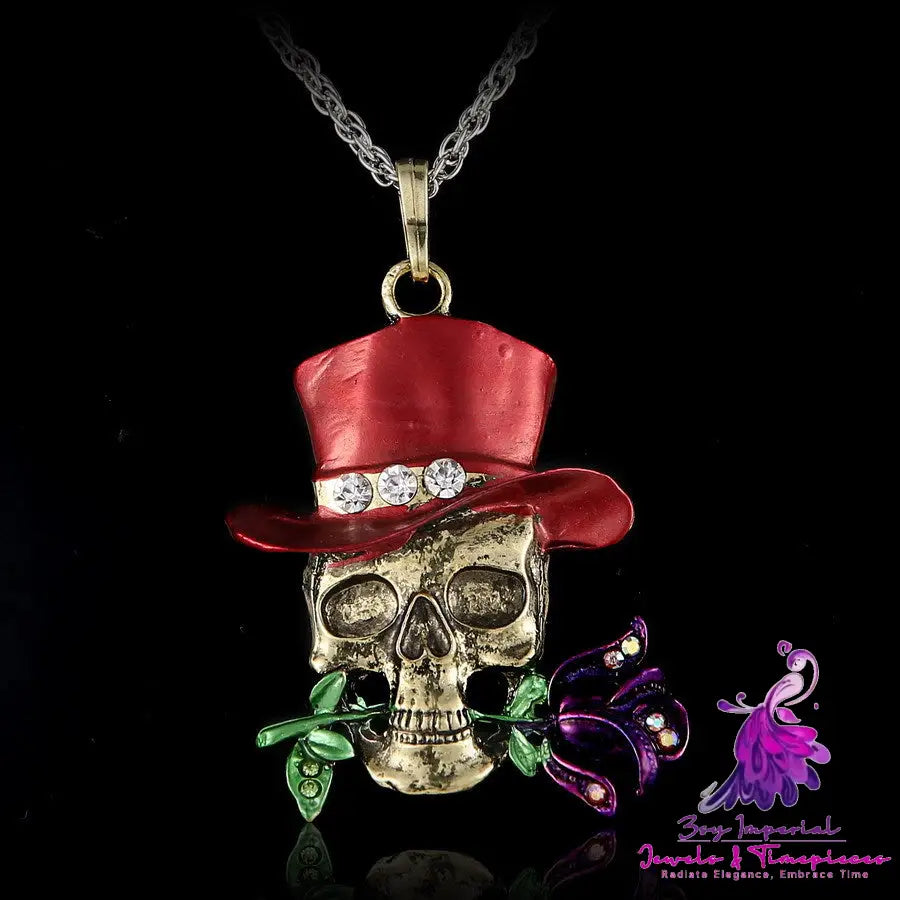 Retro Skull Charm Fashion Necklace