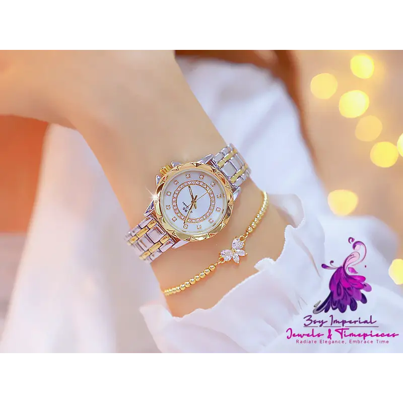 Linked Full Diamond Female Watch