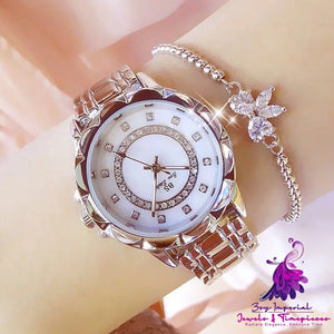 Linked Full Diamond Female Watch