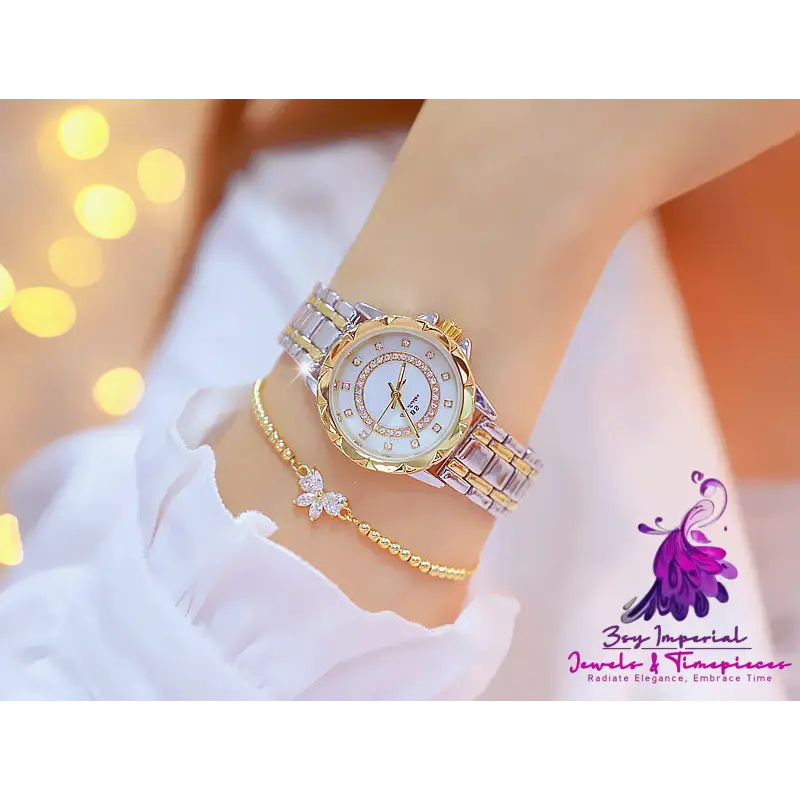 Linked Full Diamond Female Watch