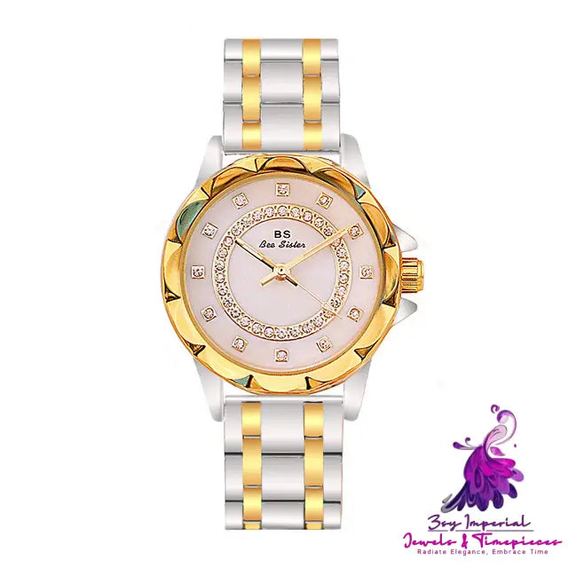 Linked Full Diamond Female Watch