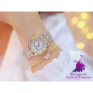 Linked Full Diamond Female Watch