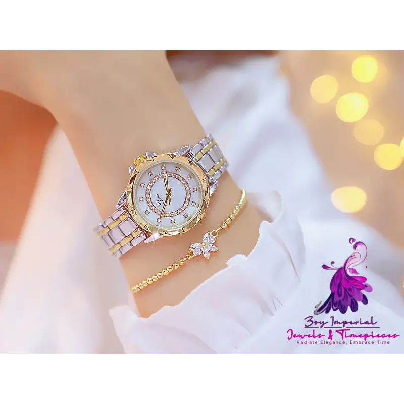 Linked Full Diamond Female Watch