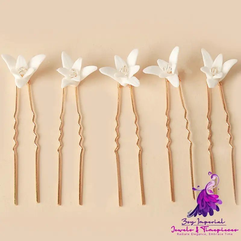 Ceramic Flower Hair Accessories