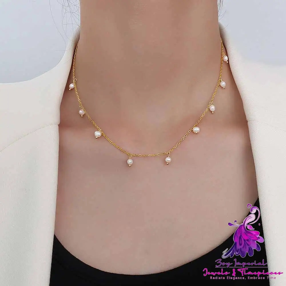 Women’s Fashion Simple And Versatile Pearl Splicing