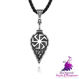 Viking Rune Leaf Pendant