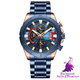 Calendar Steel Strap Quartz Watch