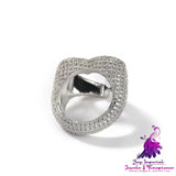 Stylish Hollow Heart Zircon Ring