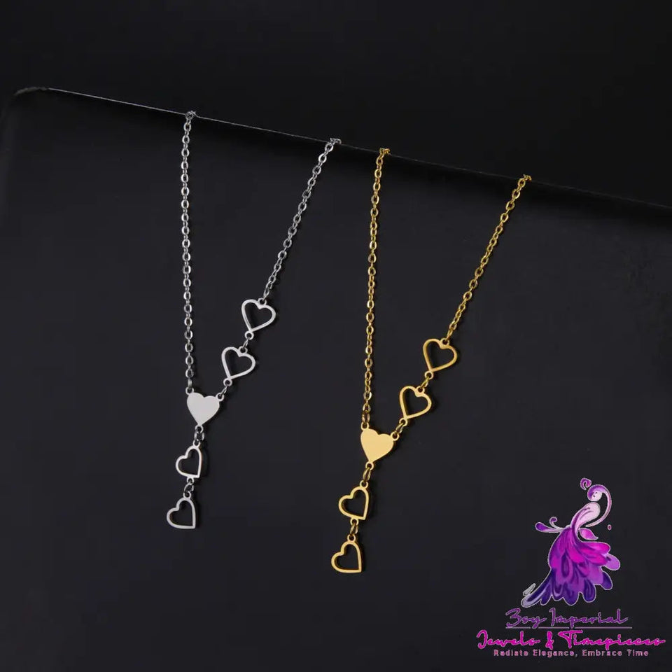 Fashion Love Pendant Stainless Steel Necklace