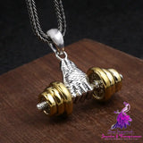 Dumbbell Fist Fashion Necklace Pendant