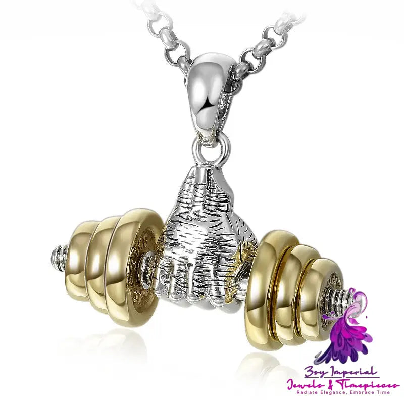 Dumbbell Fist Fashion Necklace Pendant