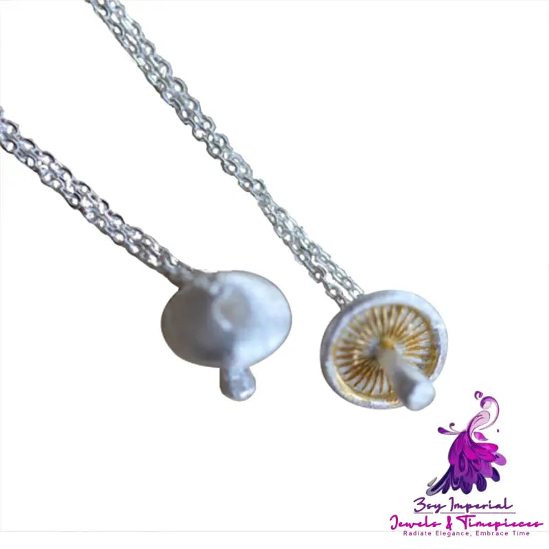 Two-color Mushroom Necklace for Women