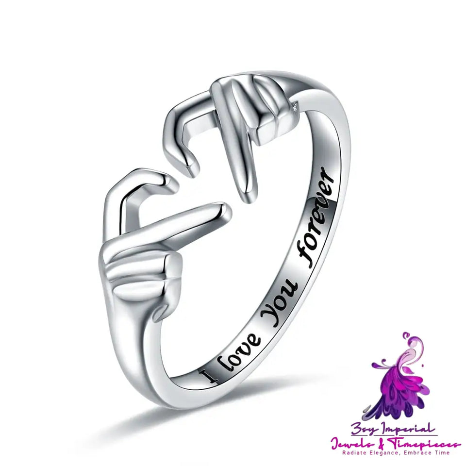 Romantic Hand Hug Fashion Ring