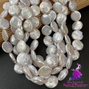 Natural Freshwater Pearl Beads Button Shape Punch For