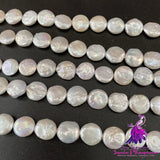 Natural Freshwater Pearl Beads Button Shape Punch For