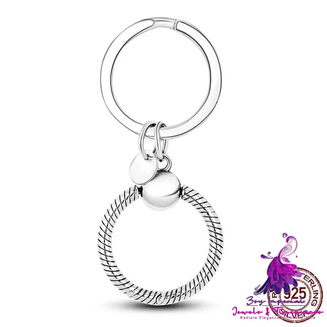 Sterling Silver Keychain Pouch Charm