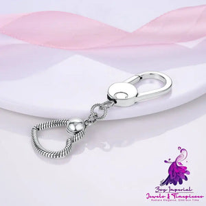 Sterling Silver Keychain Pouch Charm