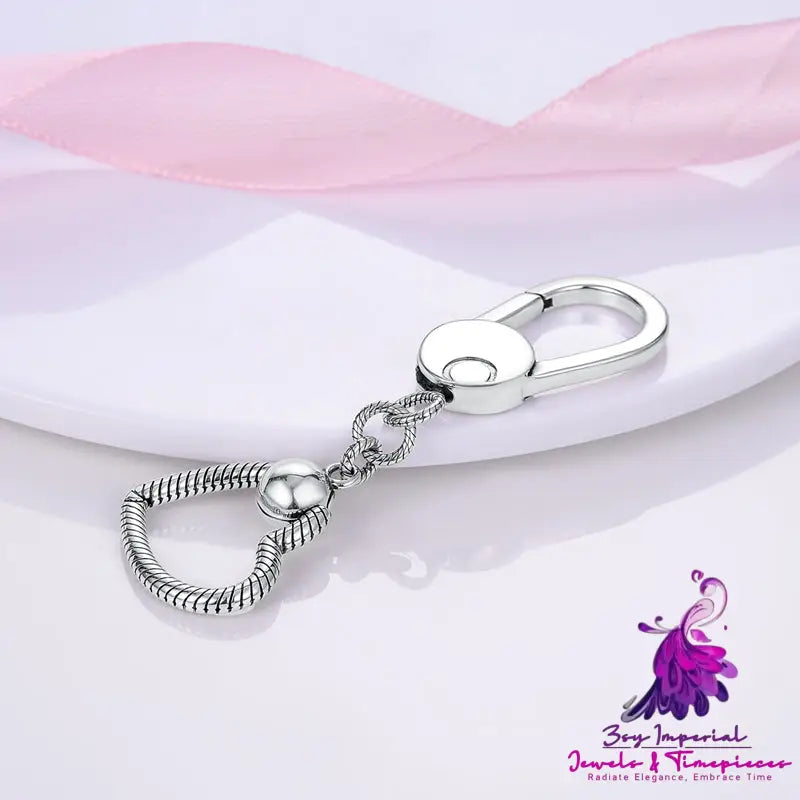 Sterling Silver Keychain Pouch Charm