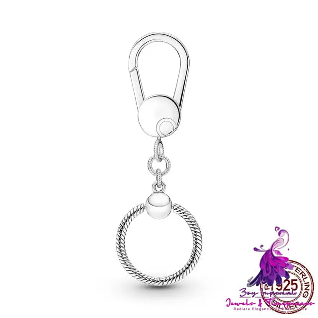 Sterling Silver Keychain Pouch Charm